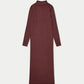 Womens Ribbed Base Long Sleeve Midi Dress