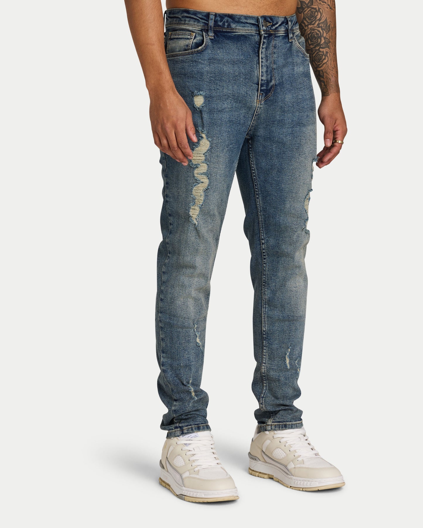 Mens Distressed Slim Fit Jean