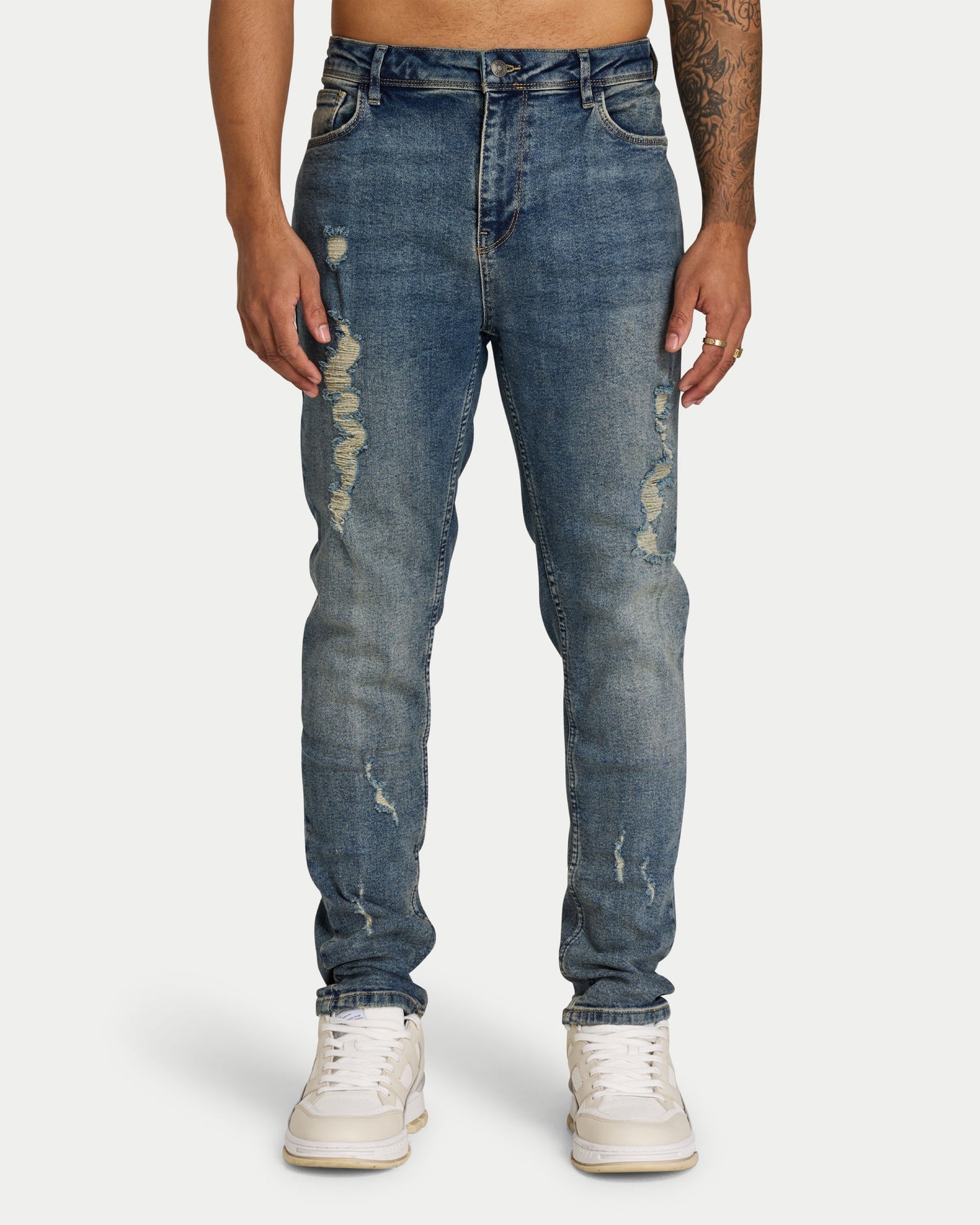 Mens Distressed Slim Fit Jean