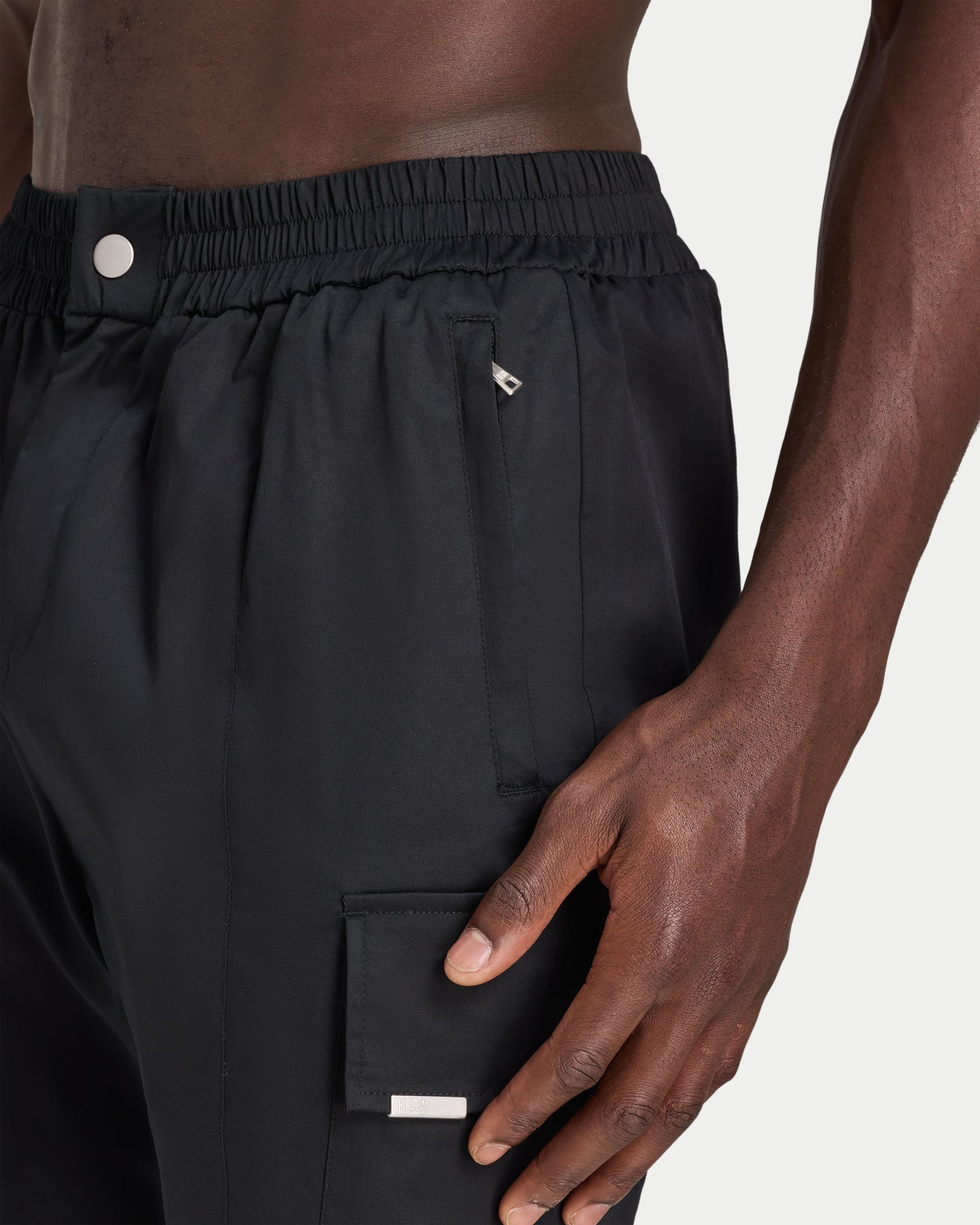 بنطال كارجو رجالي مغسول - أسود