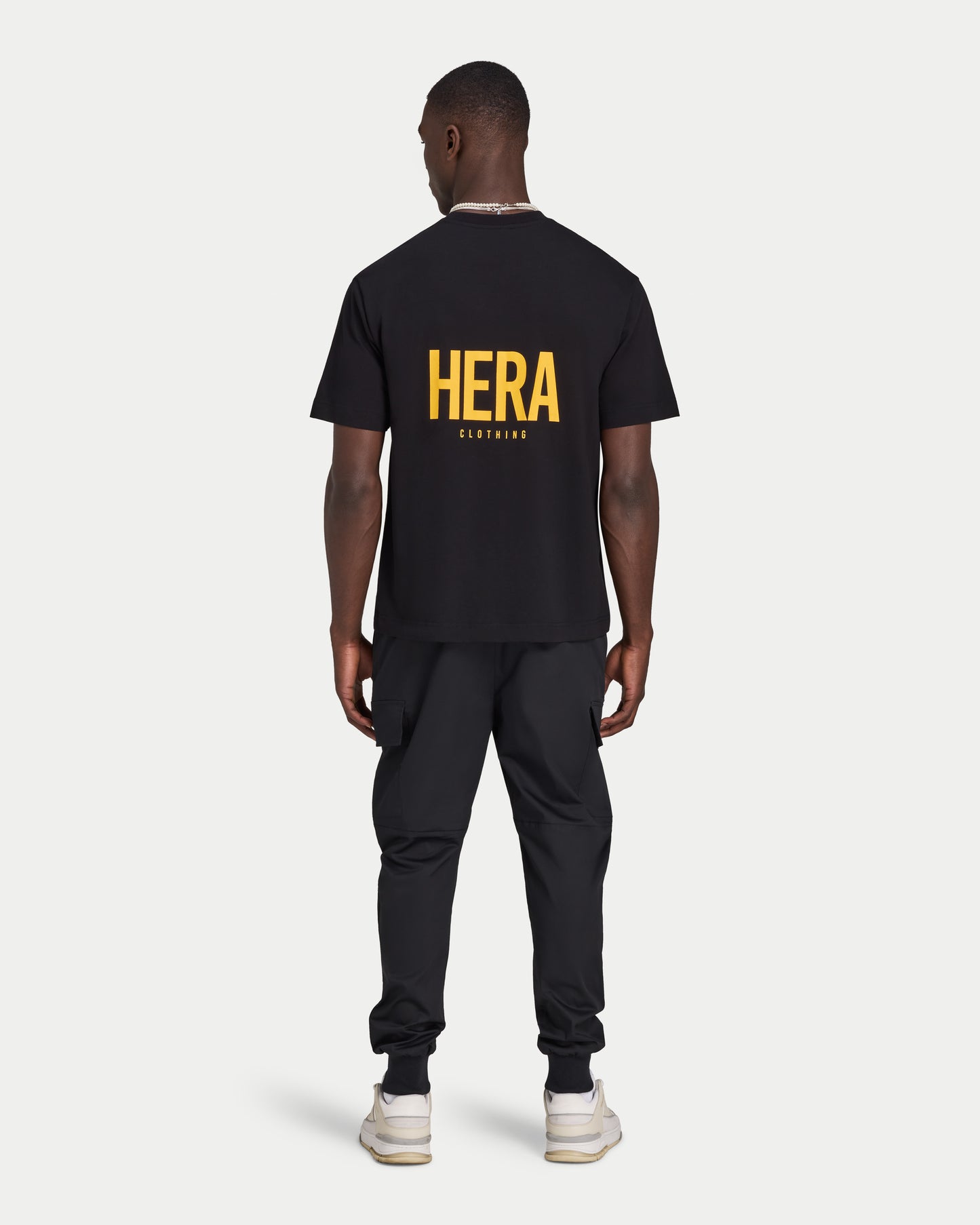 بنطال كارجو رجالي مغسول - أسود