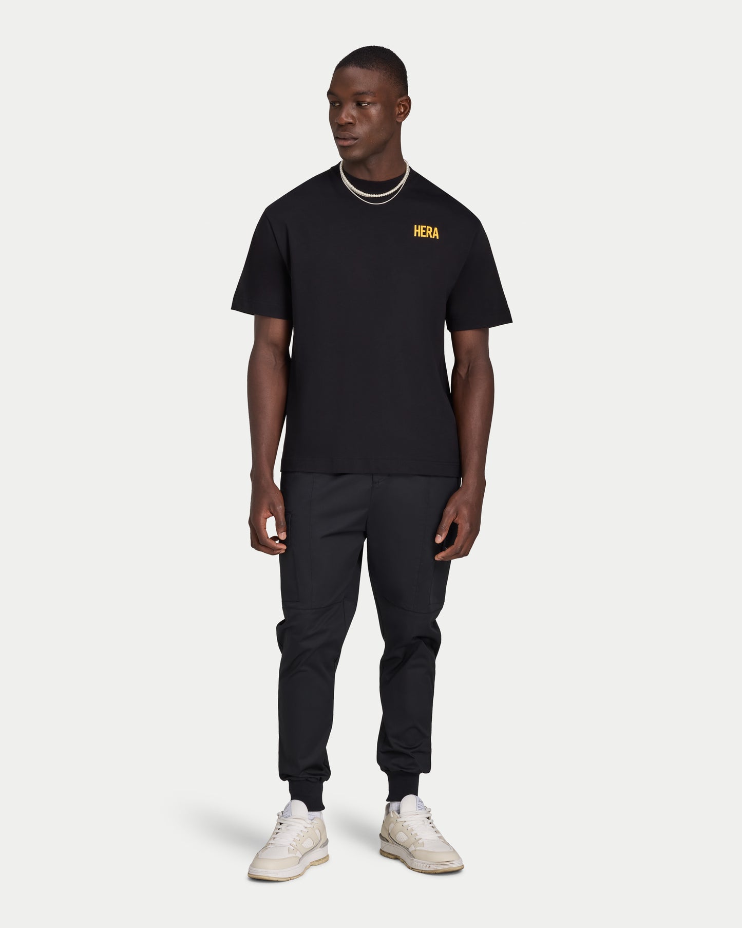 بنطال كارجو رجالي مغسول - أسود