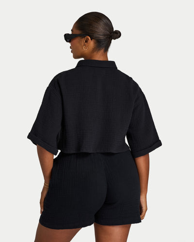 REWEAR Womens Resort Cropped Shirt