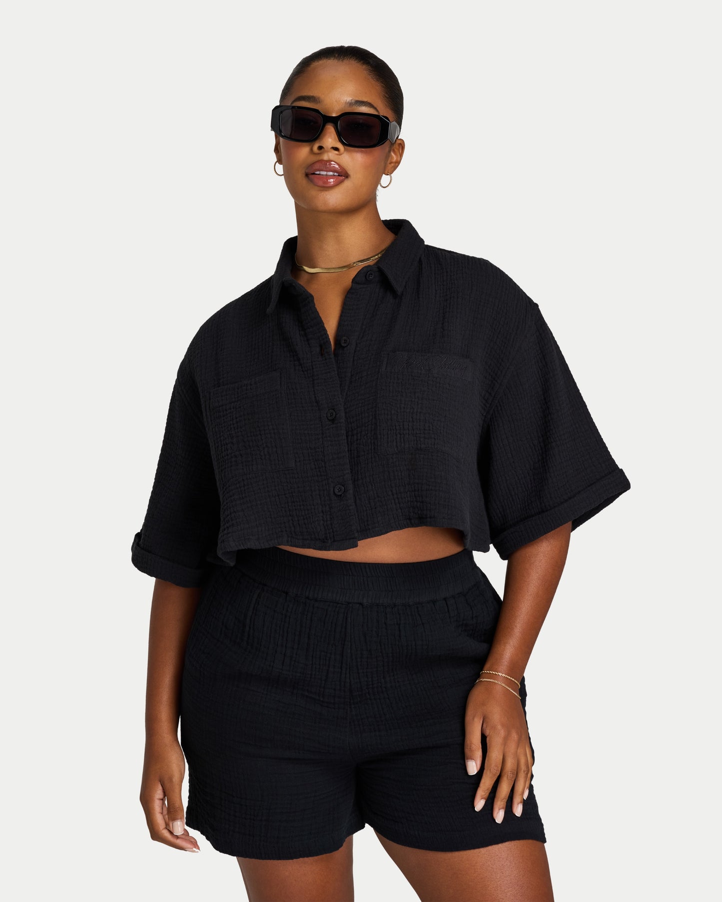 Womens Resort Cropped Shirt