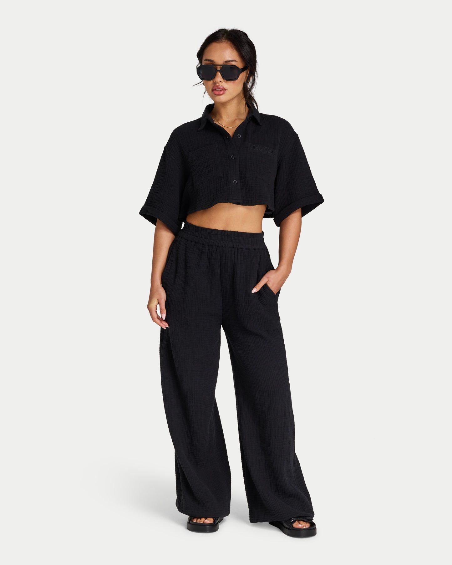 Womens Resort Cropped Shirt