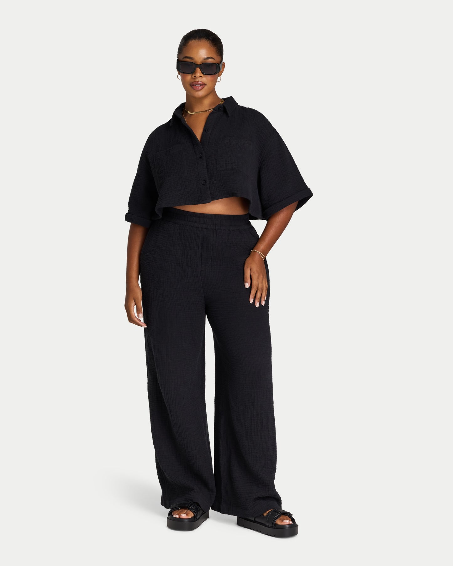 Womens Resort Cropped Shirt