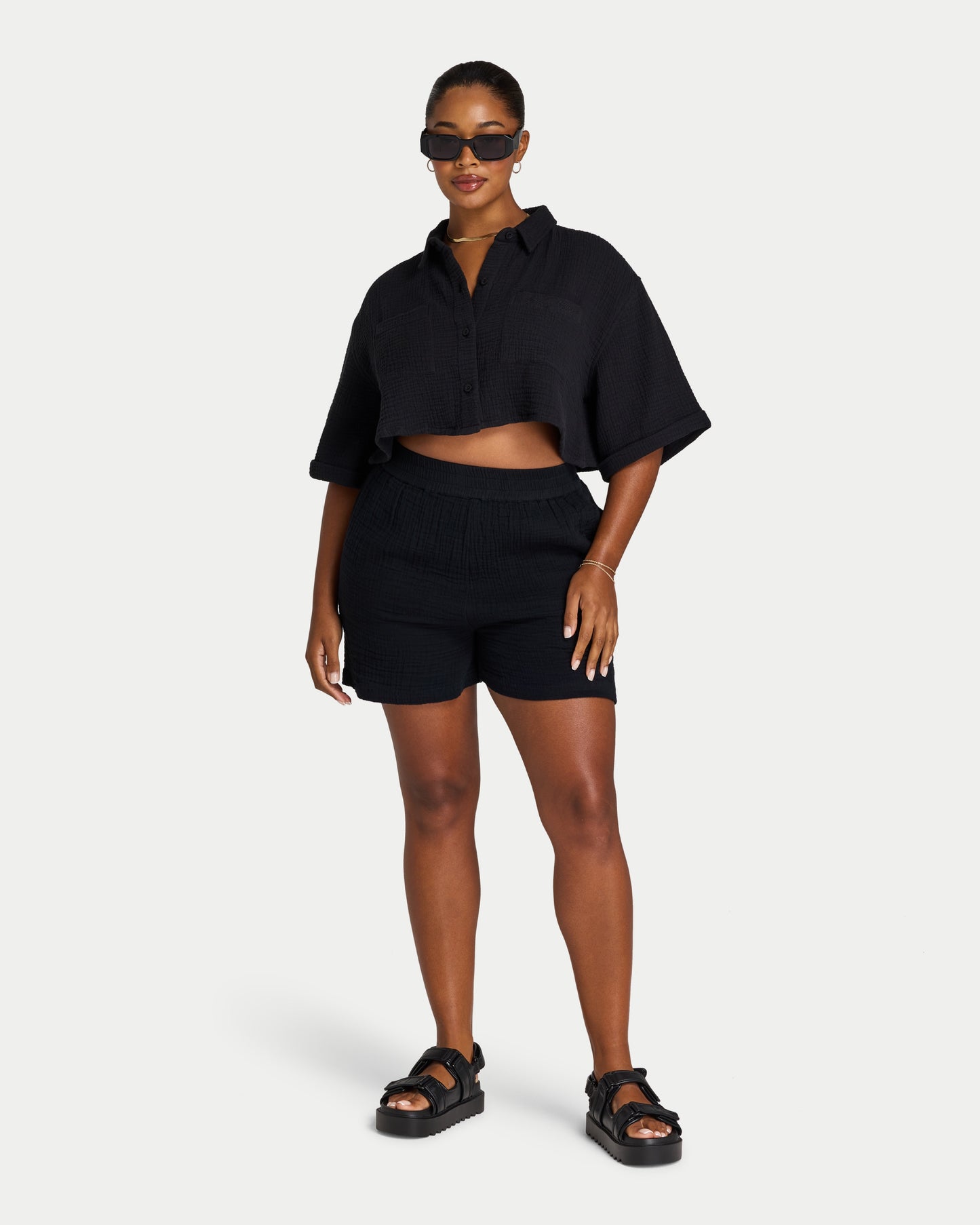 Womens Resort Cropped Shirt
