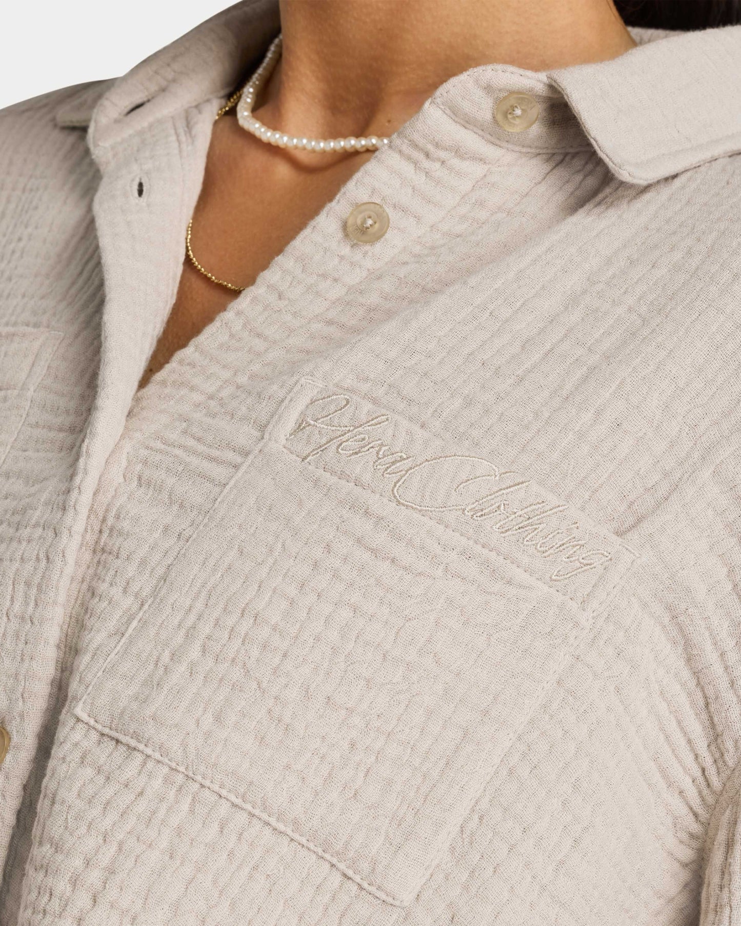 Womens Resort Cropped Shirt