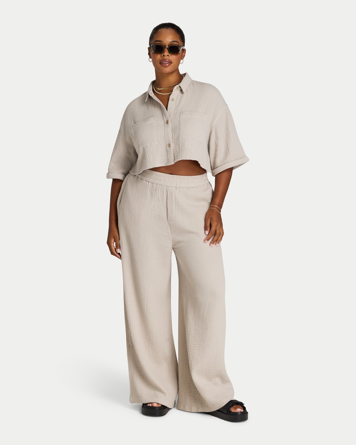 Womens Resort Cropped Shirt