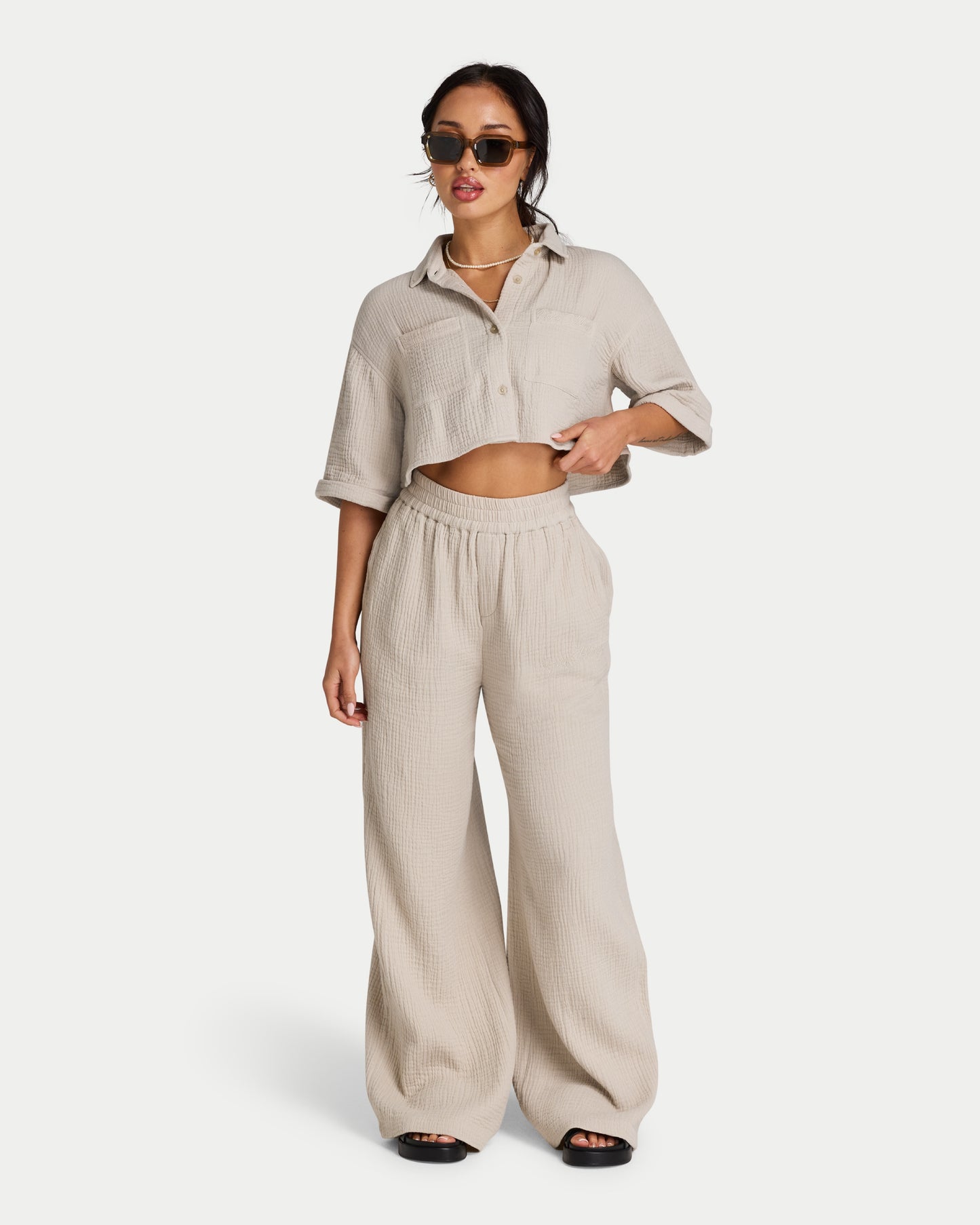 Womens Resort Cropped Shirt