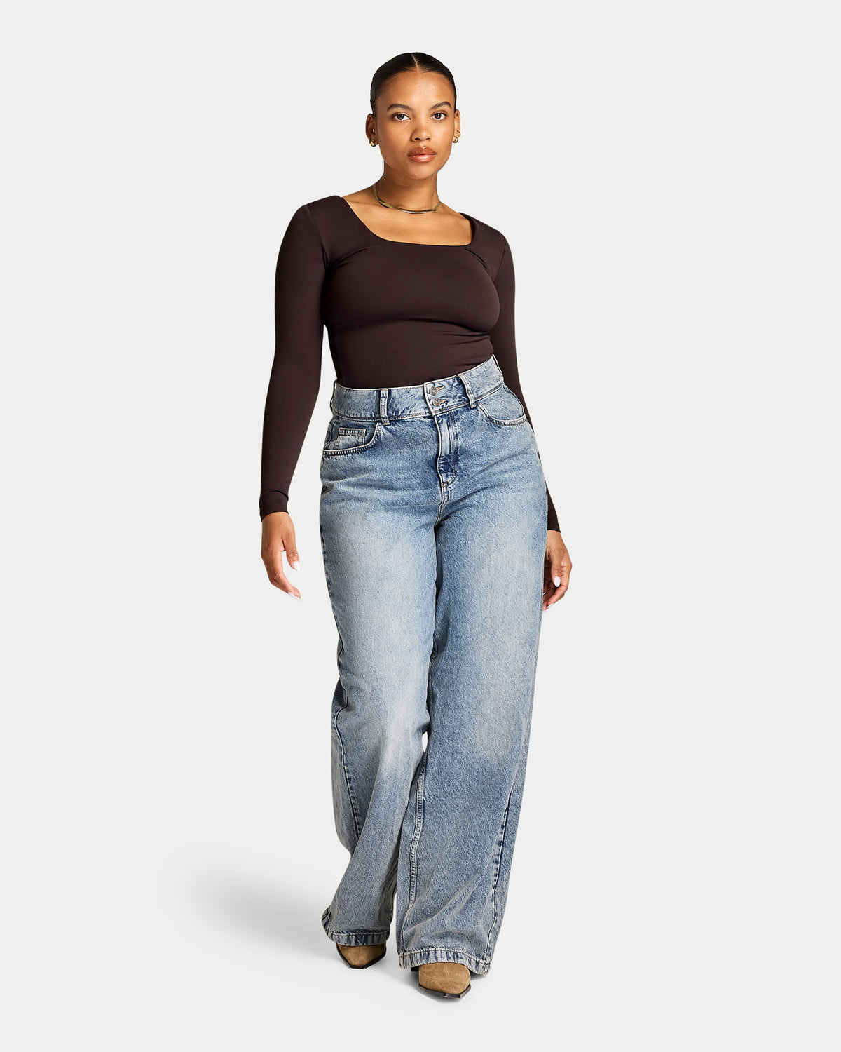 Womens Essential Dual Wear Long Sleeve Top