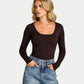 Womens Essential Dual Wear Long Sleeve Top