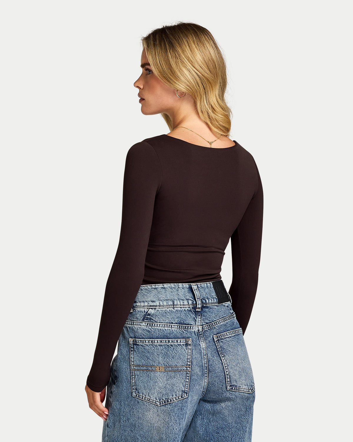 Womens Essential Dual Wear Long Sleeve Top