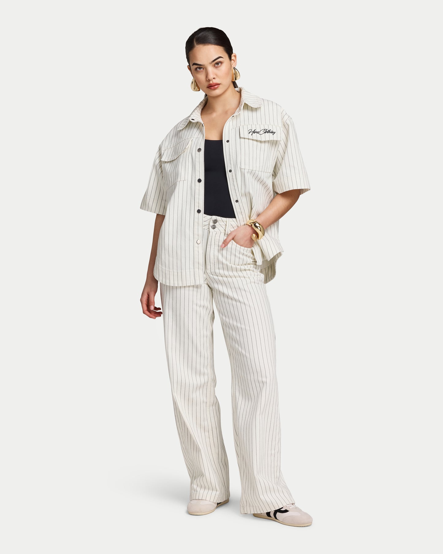 Womens Denim Short Sleeve Shirt