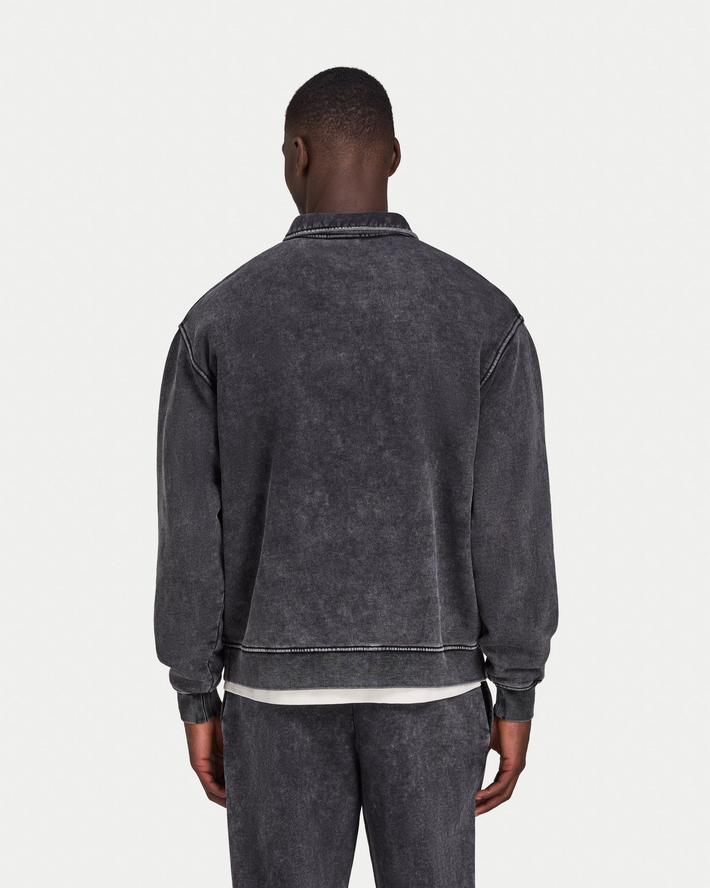 Mens Signature Washed Oversized 1/4 Zip Sweatshirt