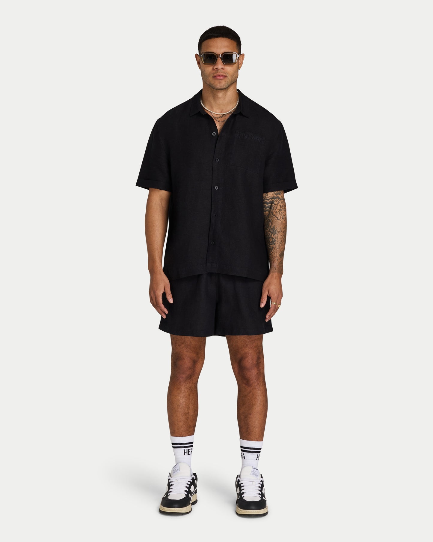 Mens Linen Short Sleeve Shirt 