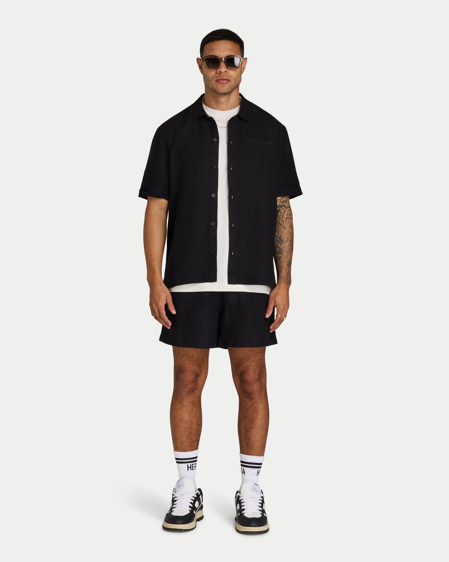 Mens Linen Short Sleeve Shirt 