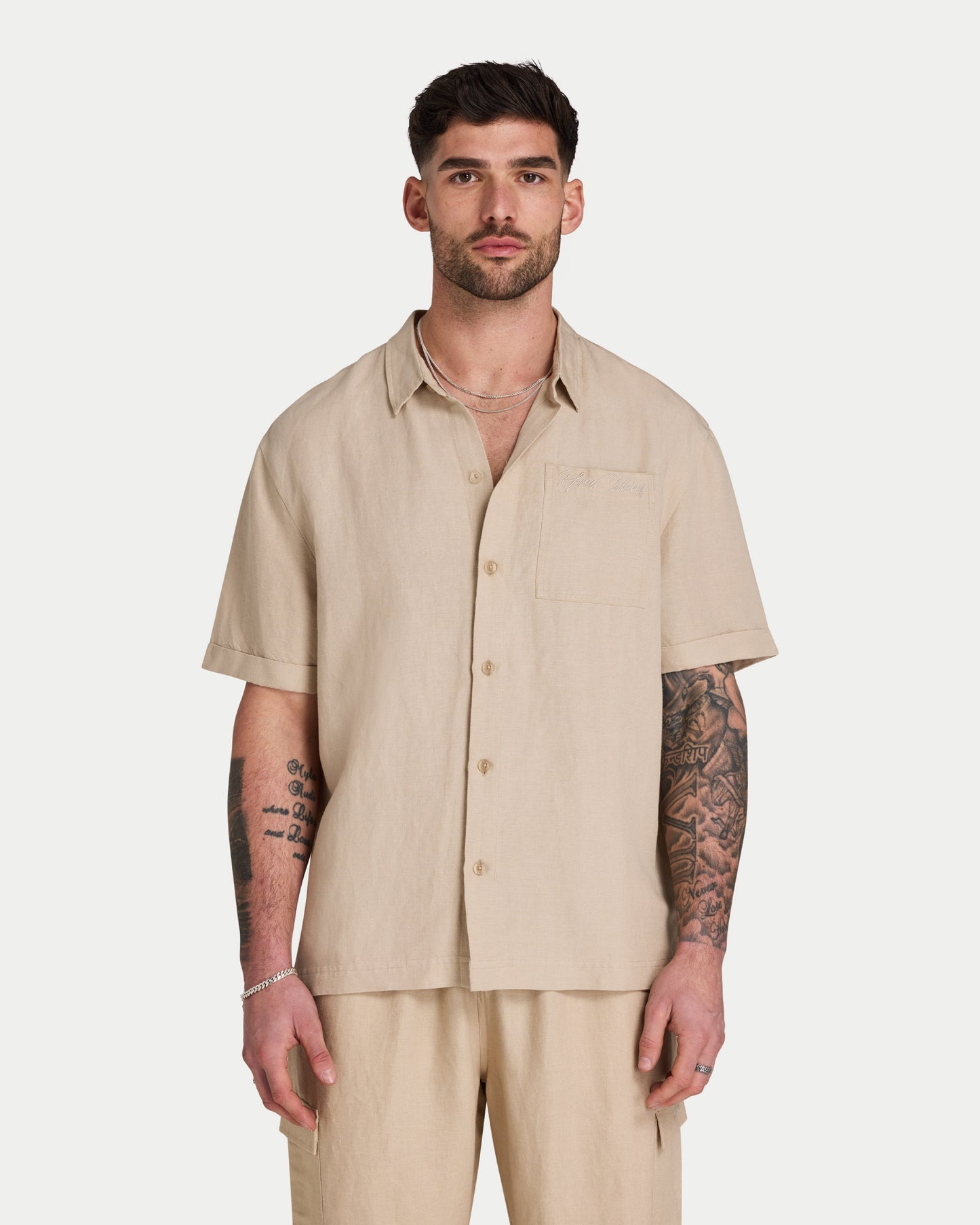 Mens Linen Short Sleeve Shirt