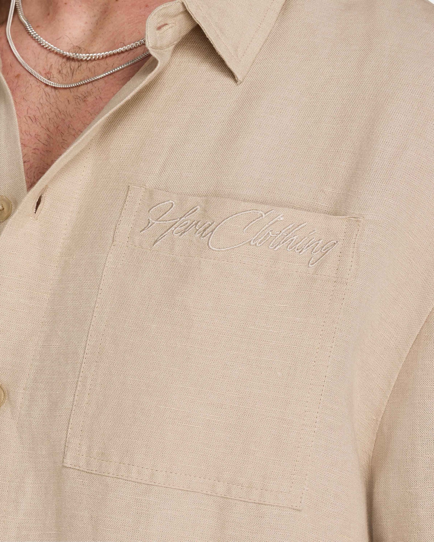 Mens Linen Short Sleeve Shirt