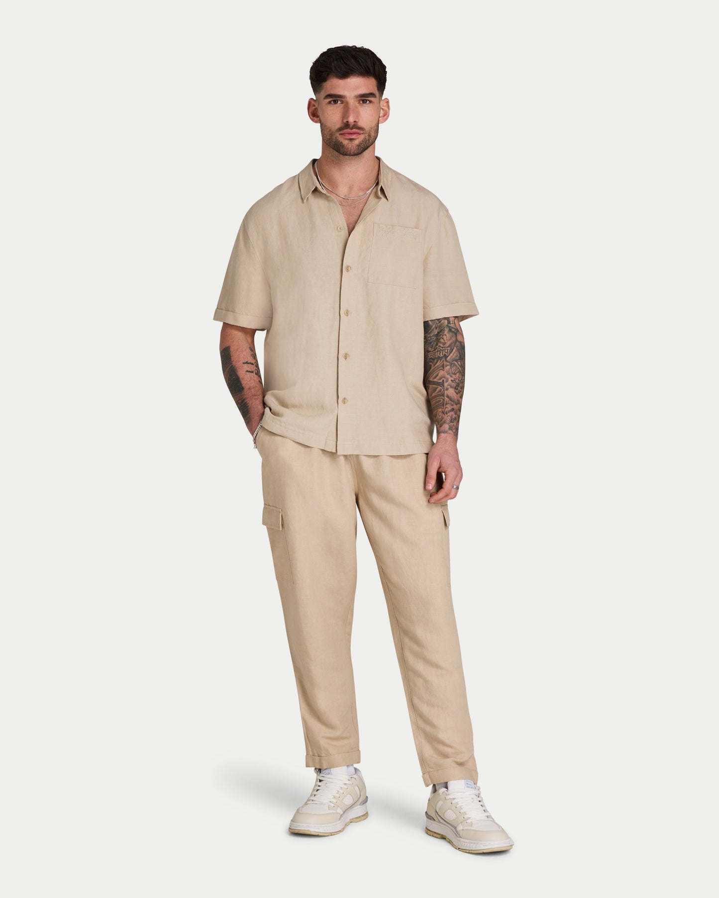 Mens Linen Short Sleeve Shirt