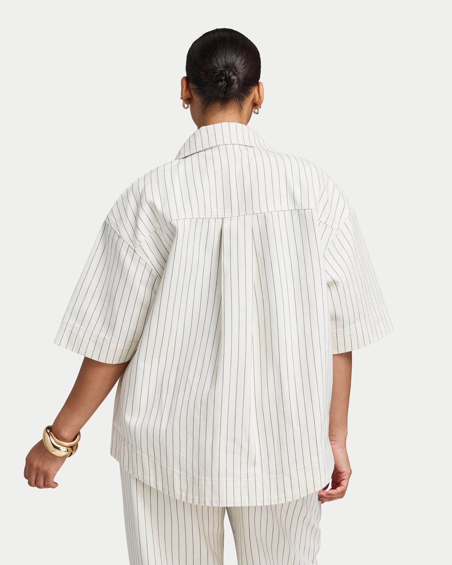 Womens Denim Short Sleeve Shirt