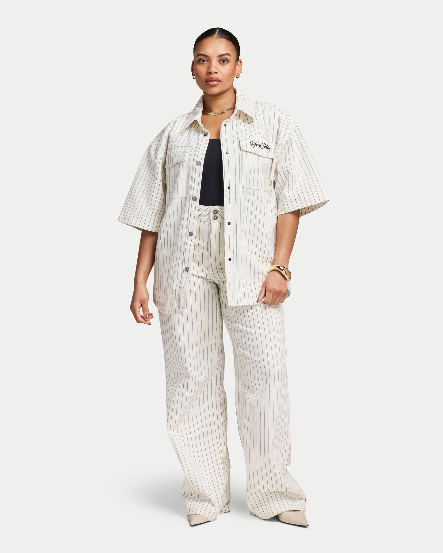 Womens Denim Short Sleeve Shirt