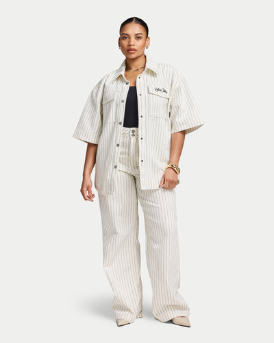 Womens Denim Short Sleeve Shirt
