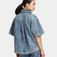 Womens Denim Short Sleeve Shirt