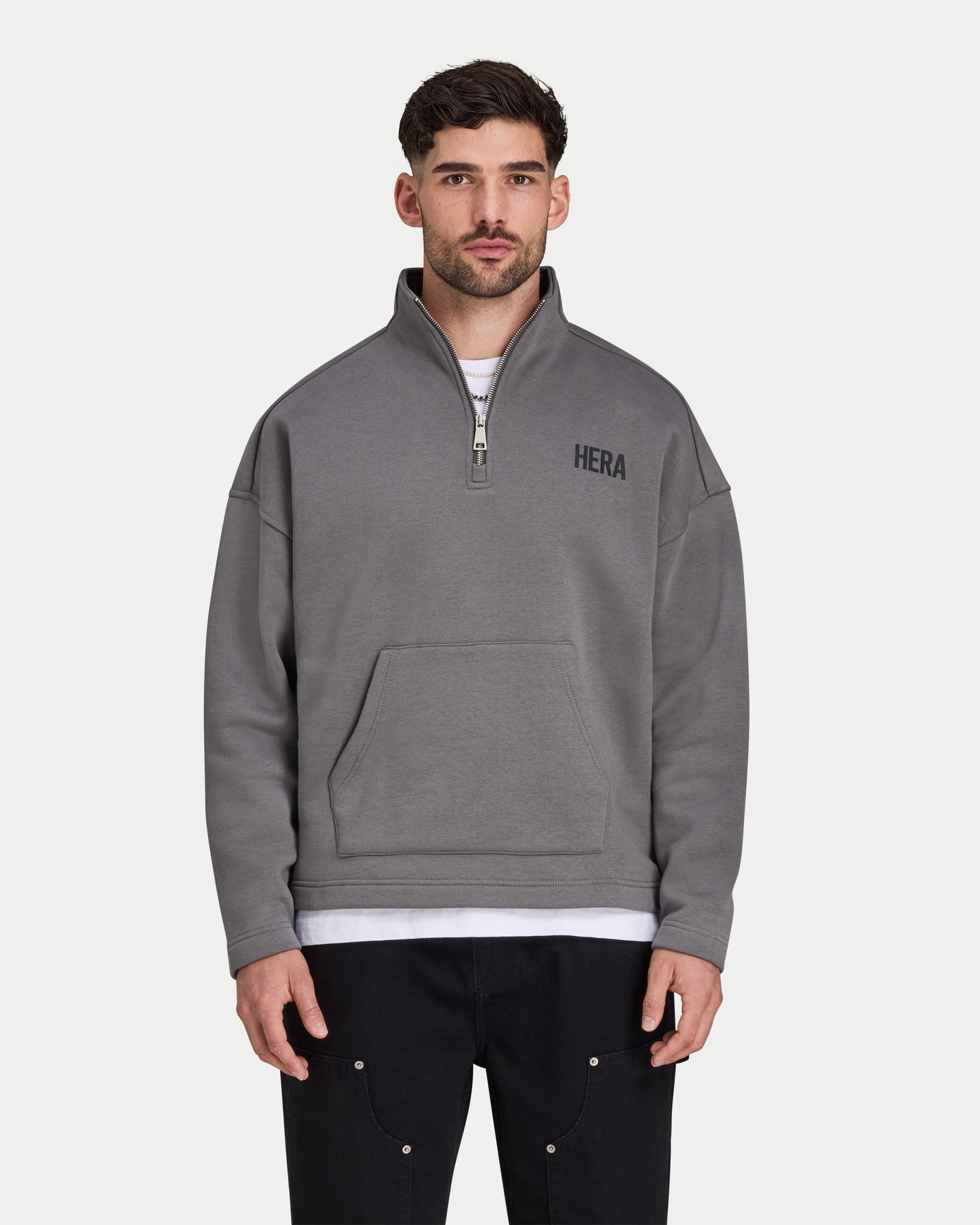 Mens Staple Oversized ¼ Zip Sweatshirt