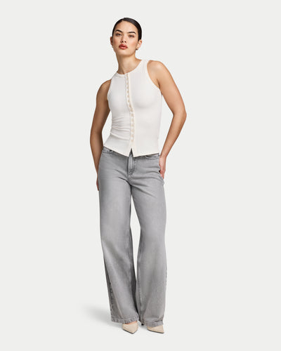 Womens Essentials Button Top