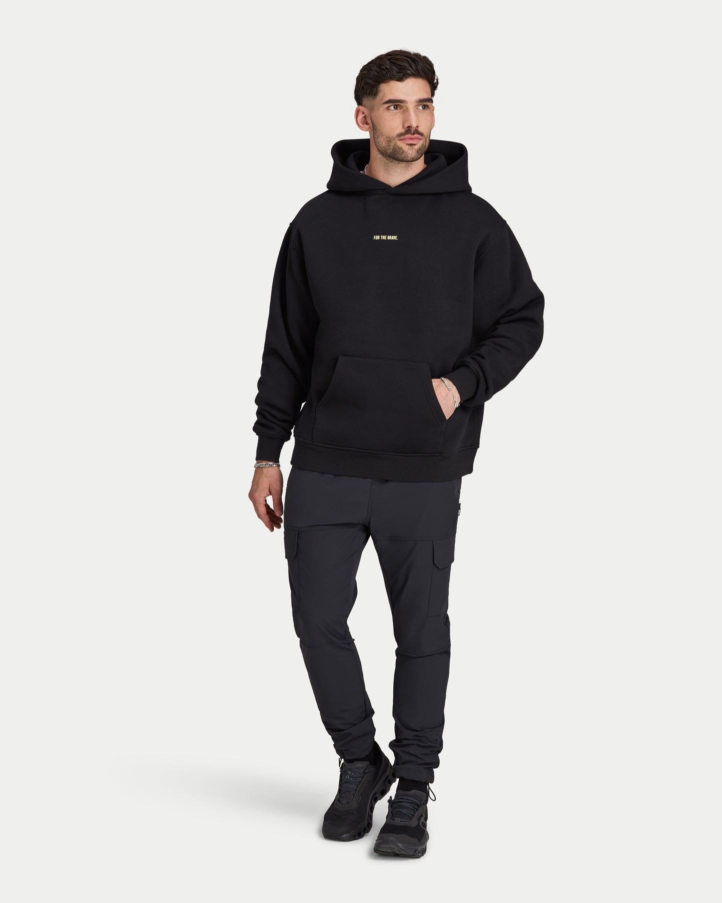 Mens For the Brave Oversized Hoodie