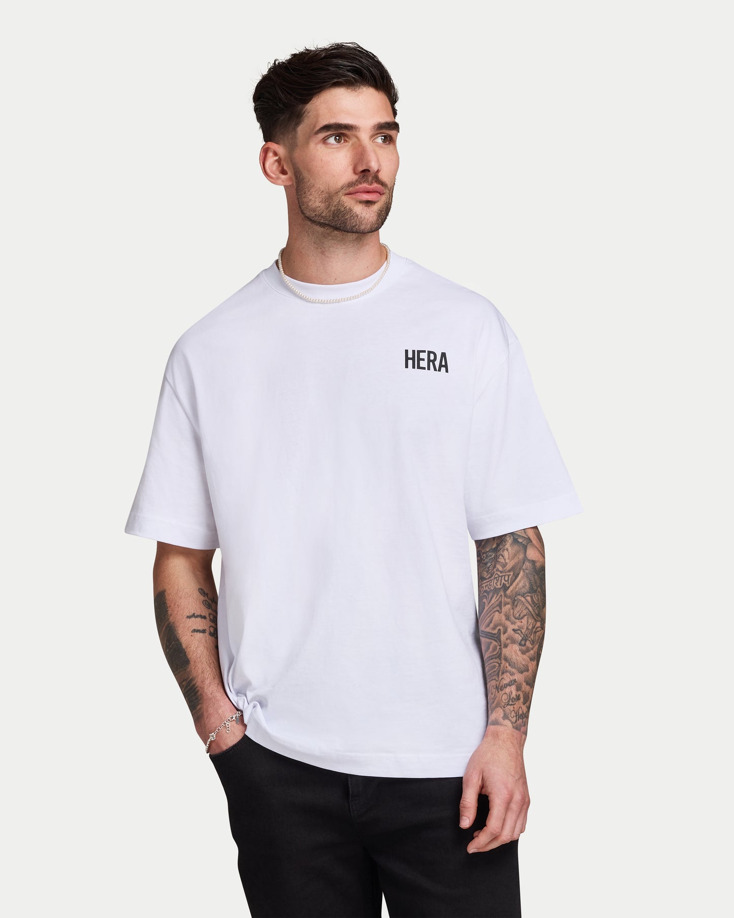 تي شيرت رجالي كبير الحجم - أبيض 