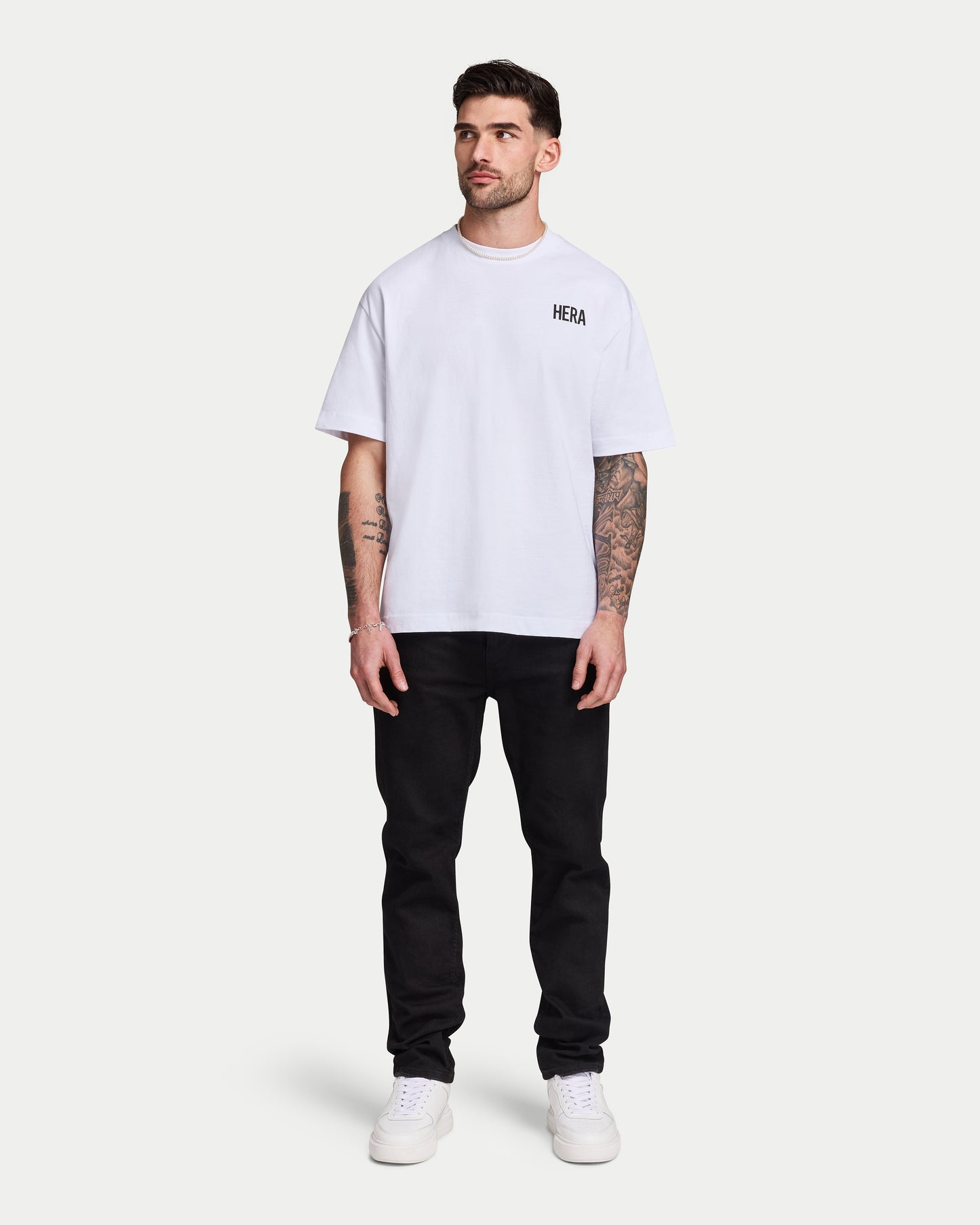 تي شيرت رجالي كبير الحجم - أبيض 