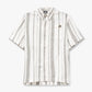 REWEAR Linen Mix Shirt - Off White & Grey Green Stripe