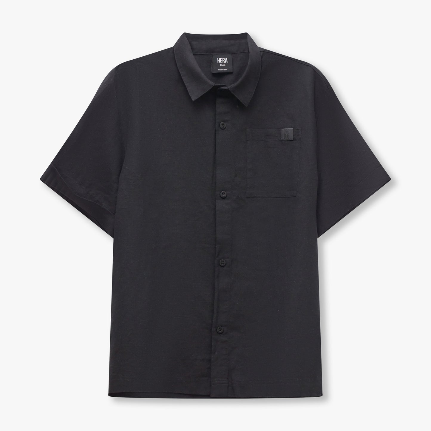 Mens Linen Mix Shirt - Black