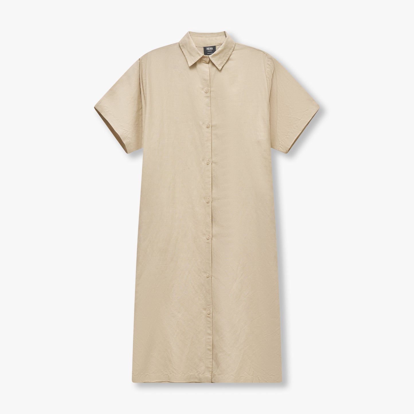 REWEAR Linen Mix Shirt Dress - Oatmeal
