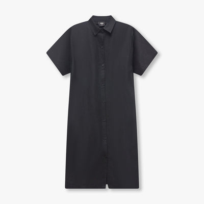 REWEAR Linen Mix Shirt Dress - Black