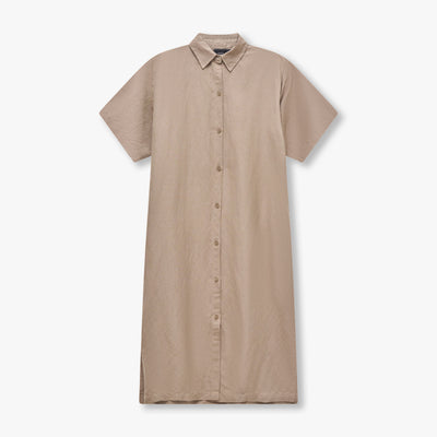 REWEAR Linen Mix Shirt Dress - Marsh Grey