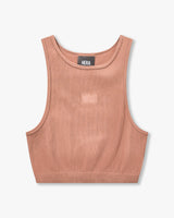 Womens Ribbed Base Racer Crop Top