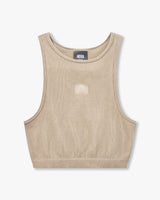 Womens Ribbed Base Racer Crop Top