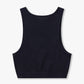 Womens Ribbed Base Racer Crop Top