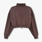 REWEAR Collective Cropped Sweatshirt - Slate Brown