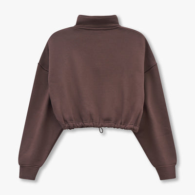 REWEAR Collective Cropped Sweatshirt - Slate Brown