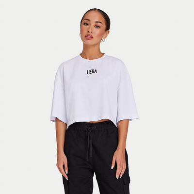 REWEAR Icon Cropped T-Shirt - White