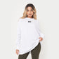 REWEAR Womens Icon Long Sleeve Oversized T-Shirt - White