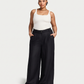 Womens Resort Linen Wide Leg Trouser