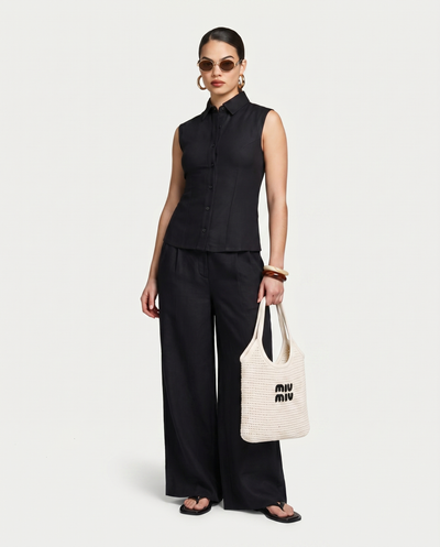 Womens Resort Linen Waistcoat
