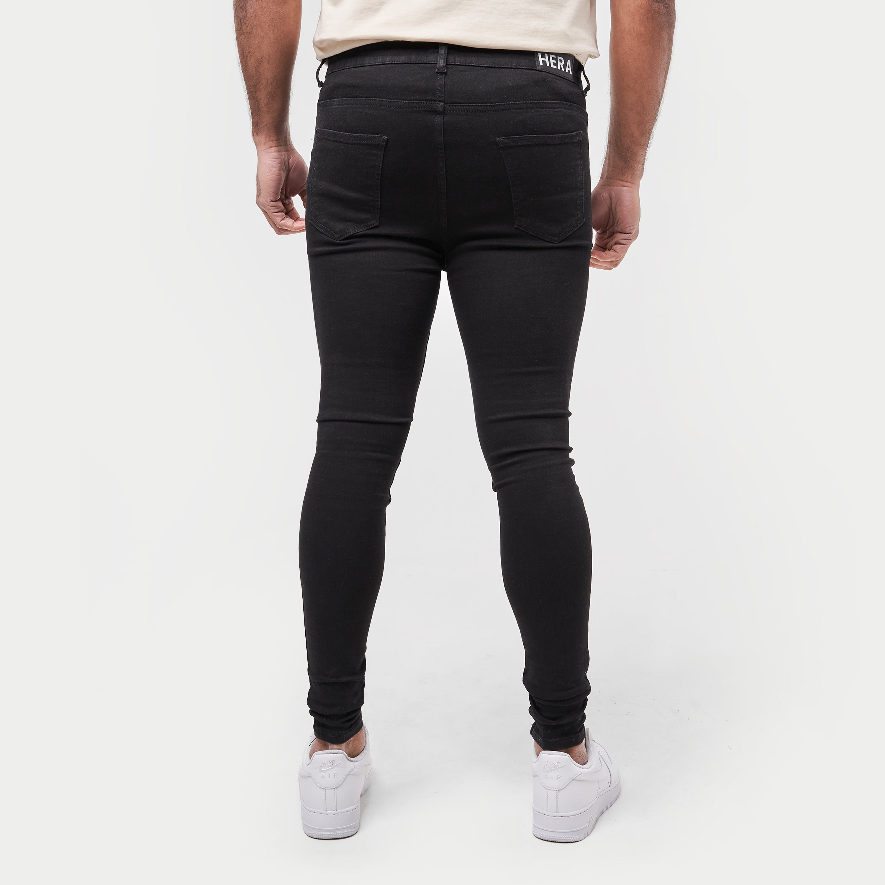 Mens spray on cheap jeans black