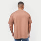 Mens Label Oversized T-Shirt - Acorn Brown