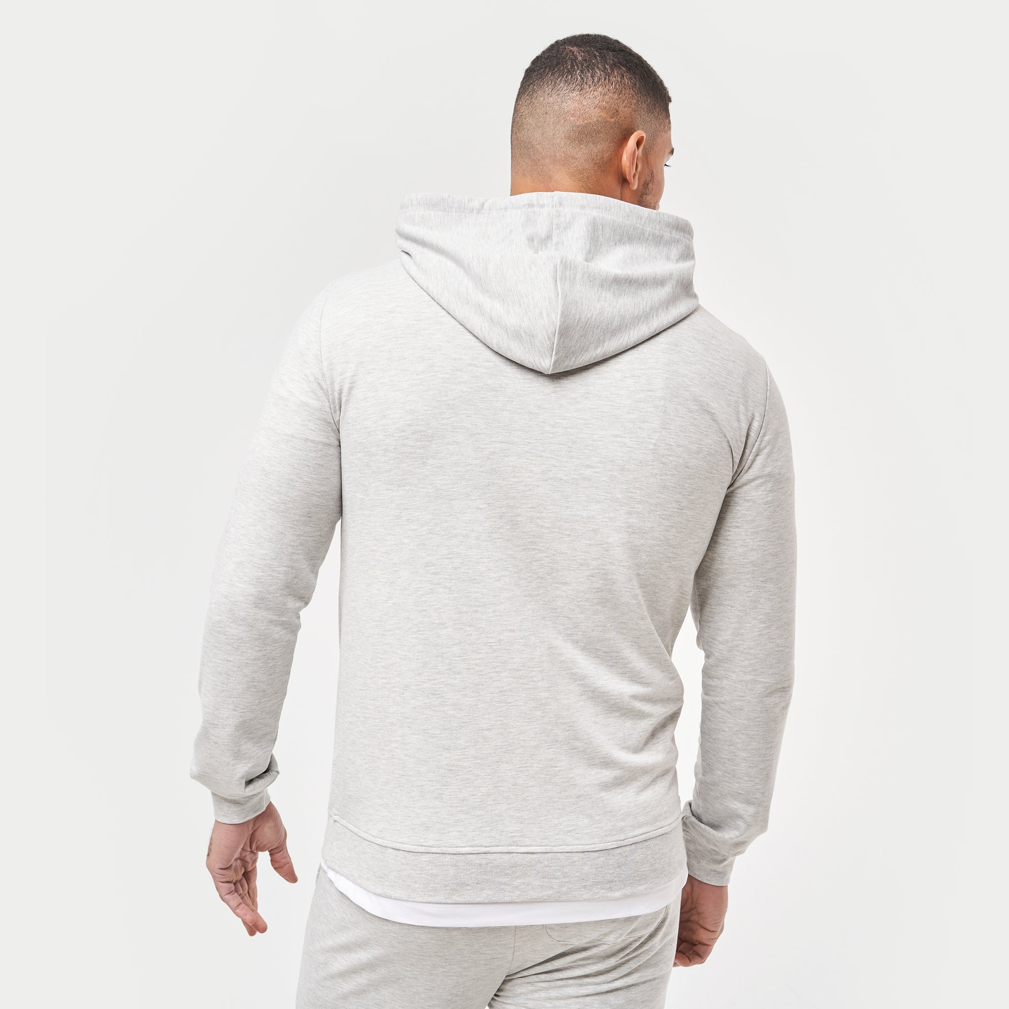 Mens Focus Slim Fit Hoodie - Grey Marl | HERA Clothing